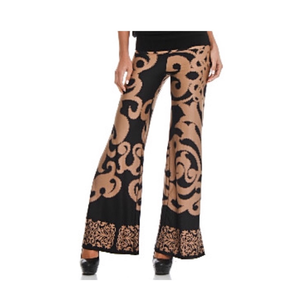 Black & Tan Palazzo Pants